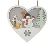 C252 Heart-shaped Christmas House with Lights Christmas Decoration House Welcome Card Decoration Home Door Hanger