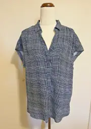 DAVID LAWRENCE Women's Fila Geo Midnight/Ivory Blouse size 12