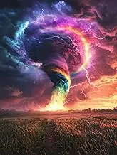 Kaliosy DIY Paint by Numbers Kits for Adults - Tornado Landscape Theme, Canvas Acrylic Painting Set with Brushes - Beginner-Friendly Home Decor Wall Art 16x20 inch