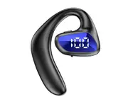 1 Set Wireless Headset Bone Conduction Technology One-sided Open Ear Design Power Display Wireless Earbud for Run-Blue