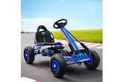 Rigo Kids Pedal Go Kart Ride On Toys Racing Car Rubber Tyre Blue