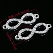 Crystal Infinity Connectors Beetle Insect Charms Silver Color Jewelry Connector