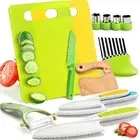 3-17Pcs Wooden Knife Set Montessori Safe Kitchen Cooking Tools for Kids Toddlers