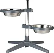 Heights Adjustable Dog Bowls - Elevated Pet Feeder Stand, Raised Cat Bowl Holder | 14.37x14.37x18.31 inches Adjustable Dog Food Station, Non Skid Feeding Tray, Pet Bowl Setup Dining Table Meal Time
