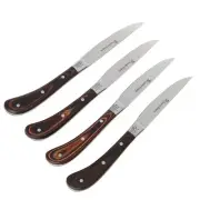 NEW Stanley Rogers Pistol Grip Steak Knives Dark Wood Set 4pce