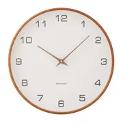 Karlsson Acento Wall Clock White & Walnut 40cm