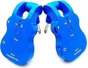 UHF Wirel o Transmitter Receiver System USB Rechargeable Pick Up for Electric Guitar Bass Musical Instrument Accessory Blue