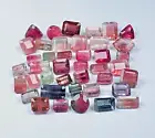 TOURMALINE FACET LOT , Multi Color , 47 CARATS , 41 pieces From AFGHANISTAN