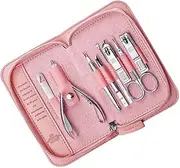 Manicures, Pedicure Kits, Nail Clippers, Manicure Set, Pedicure Set, Nail Clipper Set, 8 in 1 Stainless Steel Professional Personal Nail Care Set with Leather Travel Case Professional Grooming Kits (