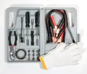 Car Tool Kit Auto-Emergency Roadside Screwdrivers Pliers, Booster Cable, Sockets