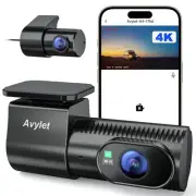 Dash Cam Front and Rear, 4K/1080P WiFi APP Dash Camera for Cars, External GPS...