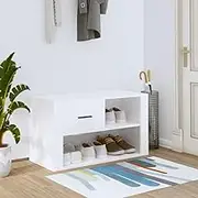Shoe Cabinet High Gloss White 80x35x45 cm Engineered Wood