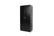 Design Square Modern 2-Door Multi-Purpose 5-Tier Cupboard Pantry Storage Cabinet - Black