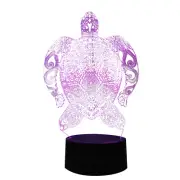 3D Sea Turtles 7-Color Charging LED Illusion Night Light Touch Switch Kid Gift E