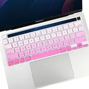 Allinside Keyboard Cover Skin for 2020 MacBook Pro 13 inch A2338 M1 A2251 A2289 and 2019 MacBook Pro 16 inch A2141 with Touch Bar & Touch ID, Ombre Pink