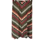 Bob Mackie's Womens Pull-on Serape Stripe A-Line Skirt Coral Multi XX-Small Size