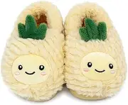 [SHAWHERE] Toddler Winter House Shoes Cartoon Pineapple Face Slipper Warm Cotton Anti-Slip Soft Sole First Walkers Shoes Kids Boys Girls