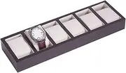 [CFZSALK] Watch Box Watch Holder Watch Display Organizer Classic 6 Slots Watch Showcase Wristwatch Organizer Display Storage Box Watch Box Watch Case KeYJ