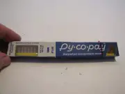 VTG NOS NIP PY-CO-PAY HARD NYLON YELLOW HANDLE TOOTHBRUSH ROUND BR W/PICK ON END