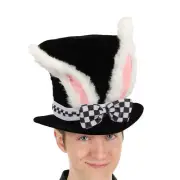 Alice White Rabbit Top Hat Adult Costume Ears Bunny Mad Hatter