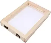 NOLITOY Paper Making Mould Wooden Frame Dual-Sided Handmade Craft Tool for Boys and Girls and Family Activities Paper Creation Beige Random Style