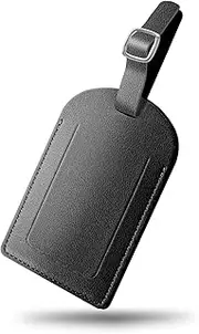 PTGRSWK Luggage Tag - PU Leather Privacy Cover Suitcase ID Label with Stainless Steel Buckle, Durable Travel Bag Tag for Suitcase Backpack Briefcase