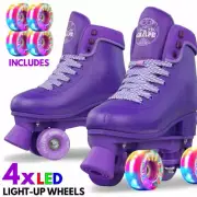 infinity Skates SODA POP Size Adjustable PURPLE Rollerskates 4x Light Up Wheels