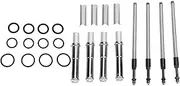 Pushrod Cover Kit Chrome Adjustable Push Rod Set Twin Cam 1999 2017 Metal