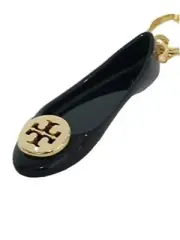 NWT $129 Tory Burch Daisy Ballet Flat Black Shoe Key Chain Keychain Bag Charm