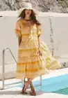NEW Auguste The Label Midi Dress Yellow Tiered Enzo Scott - Size 10 / M RRP$219