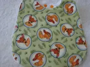 Bambi Badges Green Bib Cotton Front Towelling Back Handmade