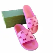 GUCCI Women's Pink Rose GG Rubber Flat Slide Sandal Pursuit G Sz 39 EU 9 US NIB