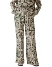 [Oxford] Chantel Geo Print Pants With Tape in Olive