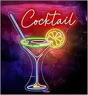 Sign Lamp Cocktails Neon Light Bar Restaurant Home Wall Decoration 50X62cm(A)