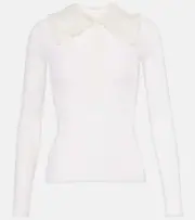 [Chloe] Chloé Ribbed-knit wool Henley shirt AU 10 white