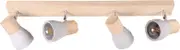 Lexi Lighting Rosalyn 4-Light Spotlight, Light Gray Cement Shade, E27 LED Wood Adjustable Directional Track Lighting Modern Indoor Flush Mount Ceiling Light for Bedroom, Living Room, Kitchen Island