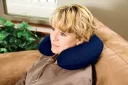 Carex Memory Foam Travel Pillow Airplane Car Neck Support Comfort Blue P108-00