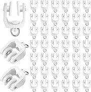 Jetec Ceiling Curtain Track Flexible Bendable Rollers Plastic Drapery Rail Sliding Glider for Windows Shower Tracks, 11 mm (100 Pieces)