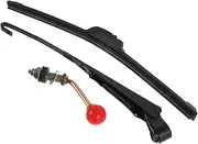HEALLILY Car Wipers Windshield Wiper Golf Cart Windshield Wiper Rear Wiper Arm Assembly Windshield Slide Awning Replacement Manual Golf Carts Wipe Mount Wiper Black Iron