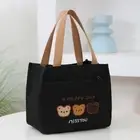 Embroidery Cloth Lunch Bag Canvas Mini Handbags Women's Tote Food Bag