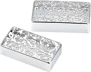 ERINGOGO Bass Guitar Pickup Covers Metal Construction 2 Pieces Set Chrome Finish Electric Bass Guitar Neck Bridge Pickup Frames