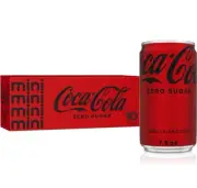 Coca-Cola Coke Zero Sugar Diet Soda Soft Drink, 7.5 fl oz, 10 Pack