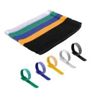 100 PCS 8 x 1/2 Inch Reusable Fastening Color Cable Ties with Hook Loop Rope ...