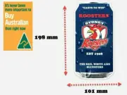 Sydney Roosters - Beer Can Magnet for Bar Fridge,Man Cave (Size:101 mm x 199 mm)