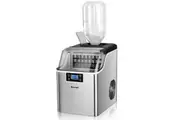Costway 20kg 3.2L Stainless Ice Maker Portable Ice Cube Commercial Machine Self-Cleaning 24H for Home Silver