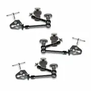 3-Pack of 11'' Articulating Magic Arm + Mini Super Clamp for LED Lights Monitors