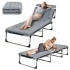AU Reclining Bed Lounge Sun Beach Chair Outdoor Folding Camping Tanning Pool