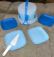 Tupperware Disney Frozen II Kids Toy Mini Serving Cake Taker Plate Set of 6 New