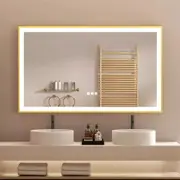 Gold Aluminum LED Bathroom Mirror with Anti-Fog