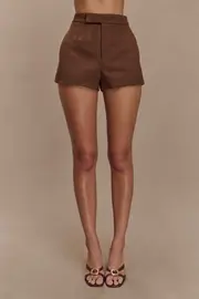 Sally Faux Suede Short - Milk Chocolate